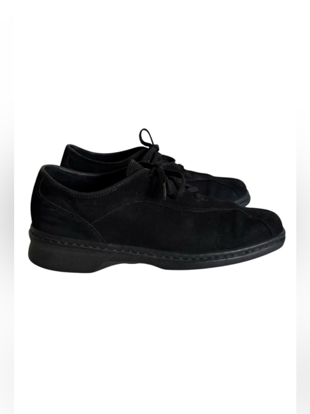 Clarks Springers Womens Black Suede Leather Lace Up Oxford Shoes Size 7.5